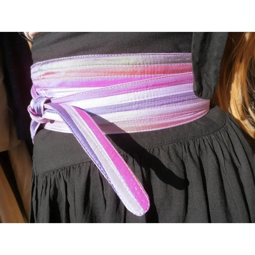 Vintage Silk Sash Belt Salmon Pink India Made Vintage Bohemian OBI WRAP KIMONO